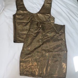 Gold skirt set